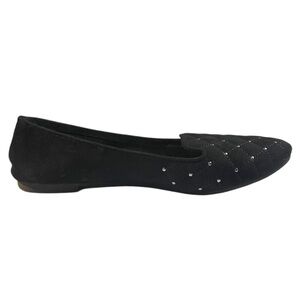 Y-Not? Quilted Black Flats with Rhinestone Detail | Size 10